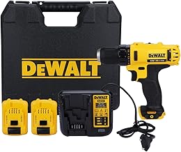 DEWALT DCD710D2-IN 12V Max 10mm Lithium-Ion Cordless Drill With 2 AH Capacity x 2 Batteries Included, Yellow and Black