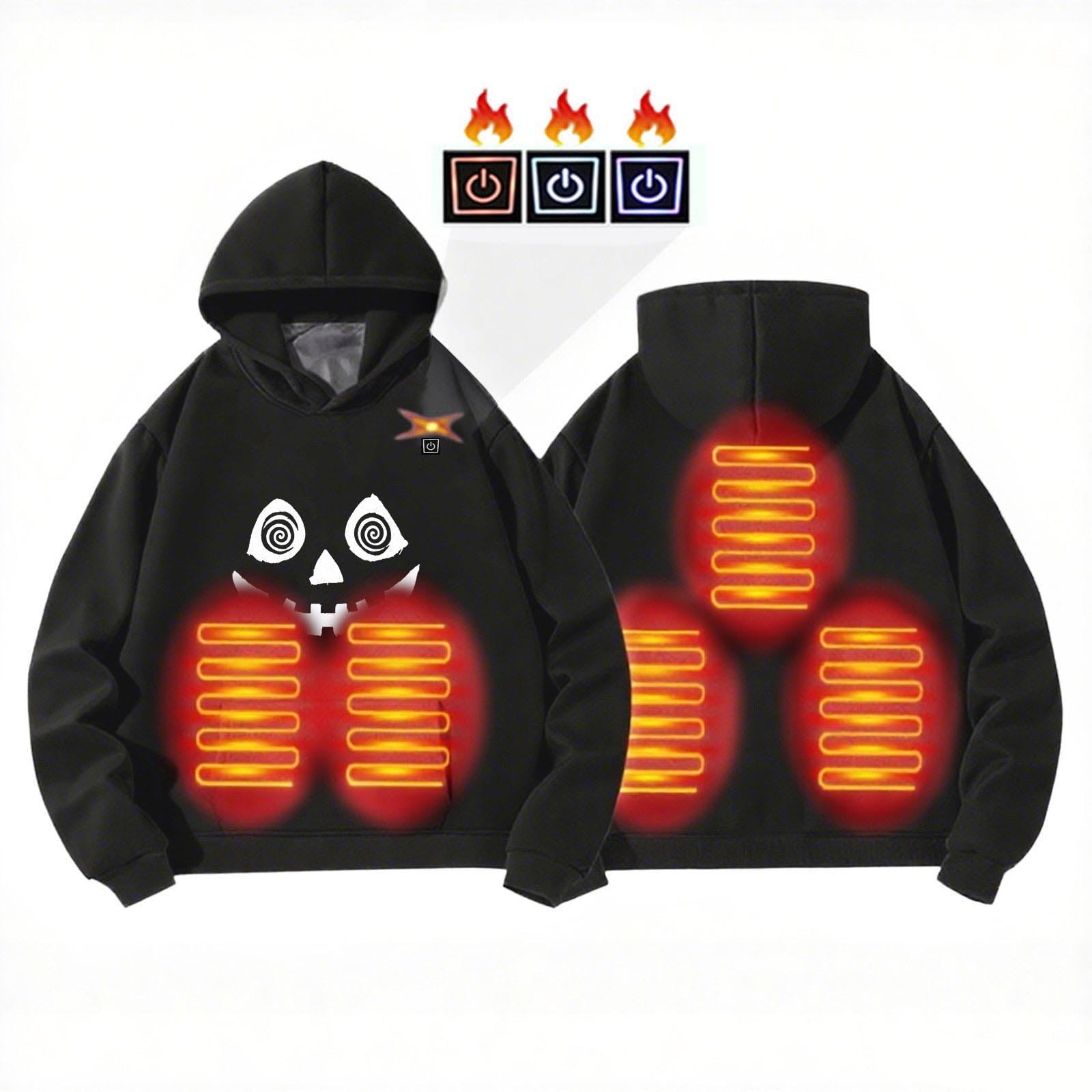 Beheizbare Hoodie Kinder Halloween Sweatshirt Beheizte Kapuzenpullover