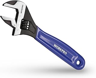 WORKPRO モンキーレンチ スパナ アジャスタブルレンチ 最大口幅24mm 調整可能 目盛付き 軽量 パイプ 水栓 水道 配管 修理作業 自動車 給水装置 空調設備 建築金具 メンテナンス 全長150mm