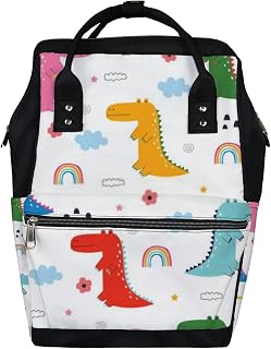 Vantaso Mochila para fraldas, dinossauro, animais, crocodilos, nuvens, multifuncional, viagem, trocador de fraldas para mulheres, homens, mãe, mochila de viagem de grande capacidade, M-mb21014764, 12.6 x 5.5 x 17 in