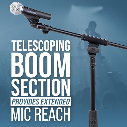 Miniatura 8 de Shure by Gator - Soporte de micrófono trípode con altura ajustable, pluma telescópica y embrague giratorio estándar; (SH-TRIPODSTANDTBM)