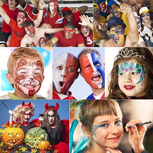 Skymore Face Paint Kit, Professional Quality Face & Body Paint, 15 Colors & 2 Brushes Makeup Face Paint Palette Set, Ideal For Halloween Party Face Painting, Cosplay, Thanksgiving, Christmas #TOP4
