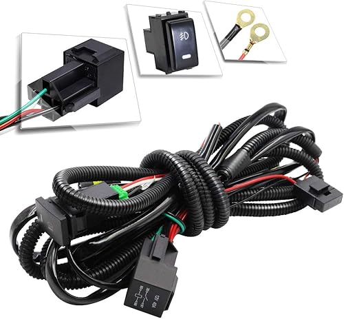 Miniatura 8 de Kit de arnés de cableado de luz antiniebla para Honda Acura Nissan Ford Mitsubishi Subaru Jaguar Land Rover, conector de cable H11 con interruptor