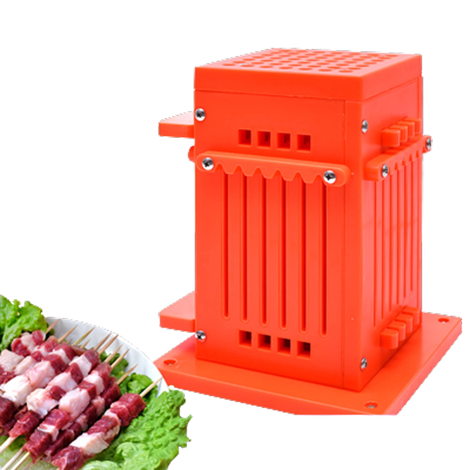 Luminescentdream Orange Bbq Tools,Bbq Skewer Maker Kebab Quick Device Rapid Meat Tools Barbecue Grill Meat Vegetables Skewers Lamb Kebab