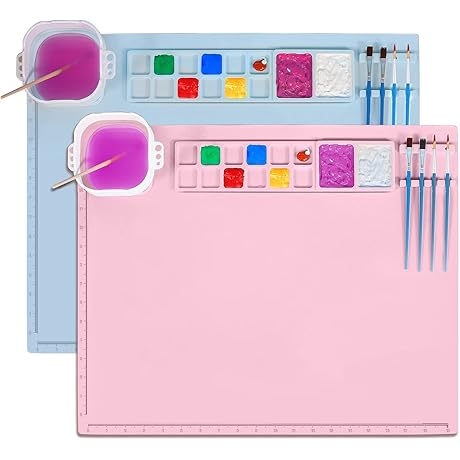 Enhanced Creativity & Seamless Cleanup: The Ultimate Amazon Silicone Craft Mat Painting Station for Kids