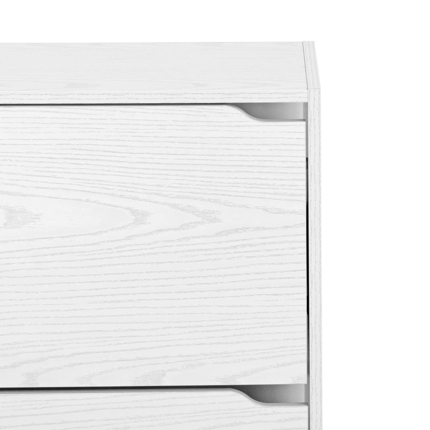 Brigros WeHome - Scarpiera Legno MDF, Scarpiera Salvaspazio, Scarpiera Componibile, Portascarpe con Ante a Ribalta, Maniglie a Scomparsa, Doppio Ripiano, Arredo Casa (Rovere Sbiancato, 2 Ante)