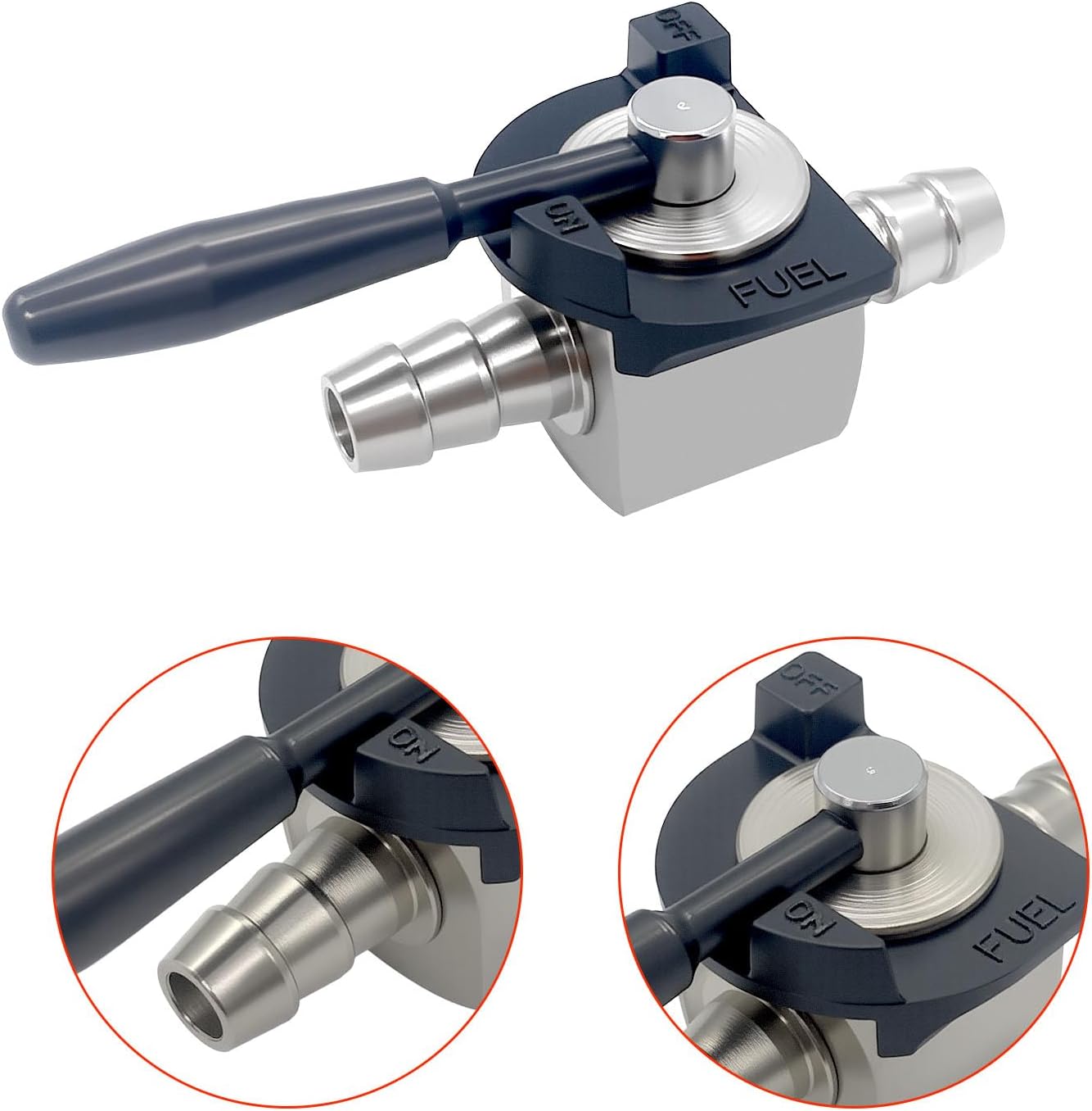 1/4" Fuel Shut Off Valve with 2 Clamps