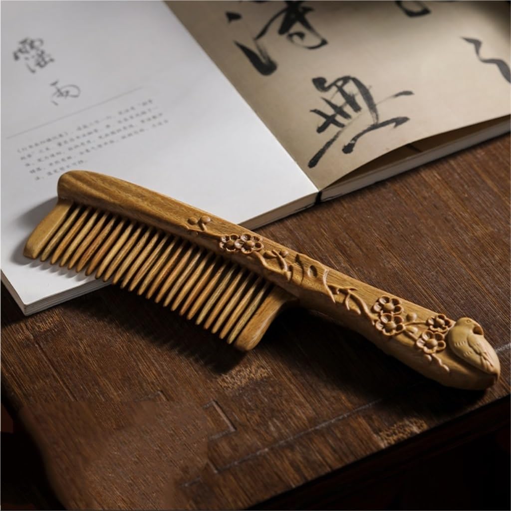 Peine Para Peinar Peine especial de pelo largo for mujer, peine for ducha de baño, peine rizador de madera maciza con mango Peine Para El Cabello