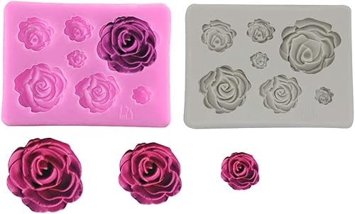 Miniatura 6 de Moldes de silicona con diseño de flores de rosas, moldes para tartas de boda, herramientas de decoración de tartas de azúcar, 2 uds