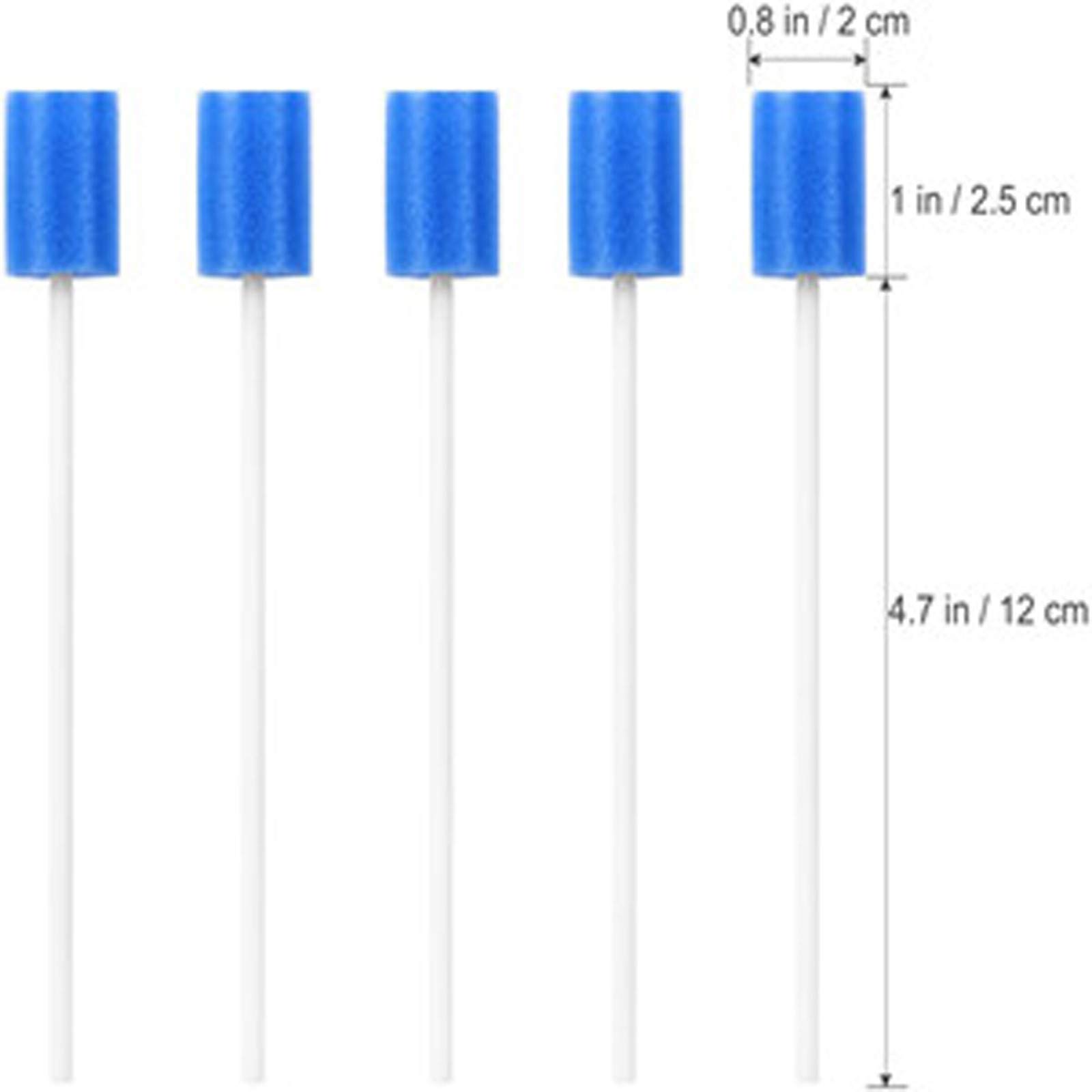 Lot de 100 Bâtonnets de Soins Buccaux Stériles, Bâtonnets Médicaux Jetables en Forme de Pétales, Doux et Confortable Tampons Hygiène Orale pour Enfants, Animaux, Adultes et Âgées, Bleue