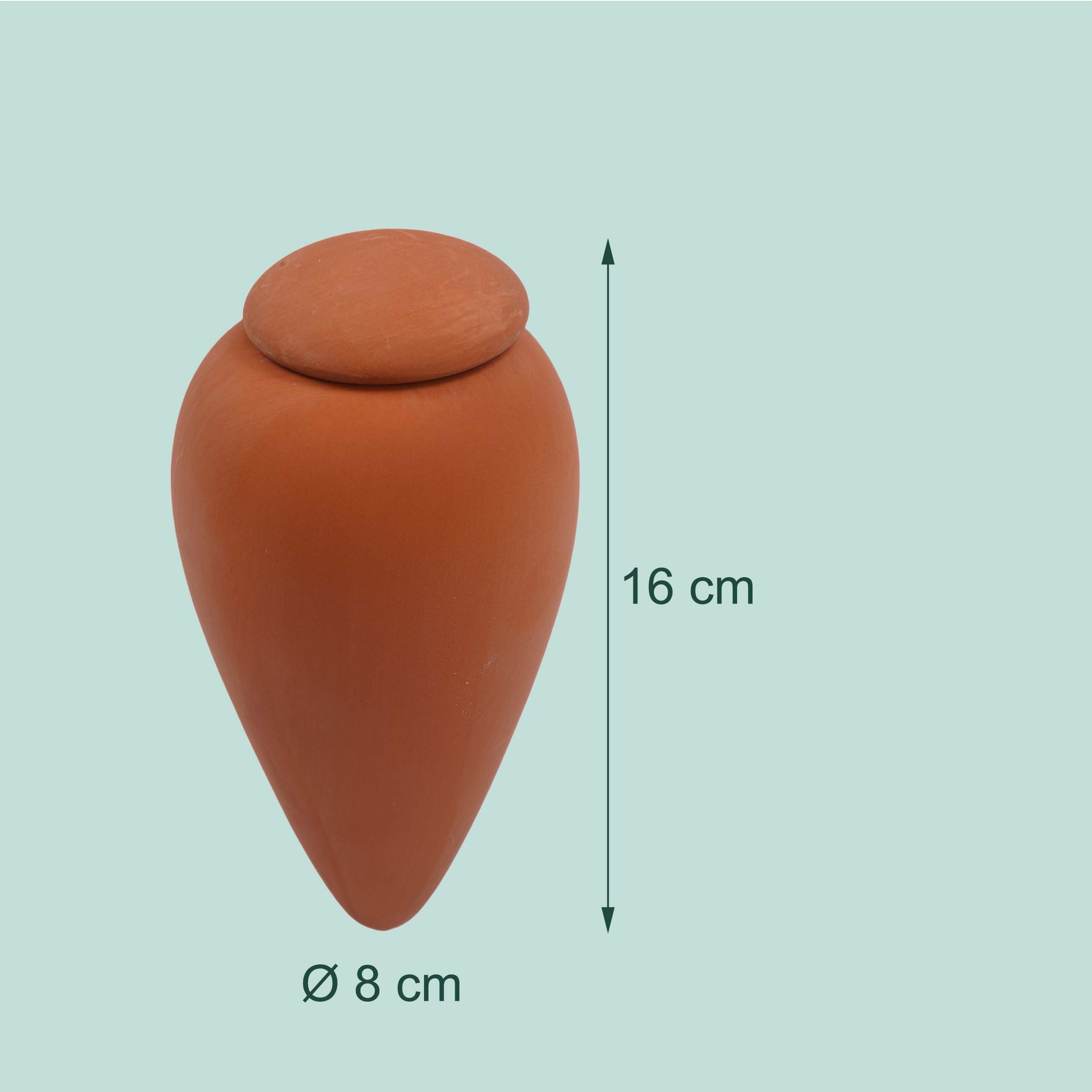 Conos de arcilla para riego Relaxdays, juego de 4, 350 ml, terracota