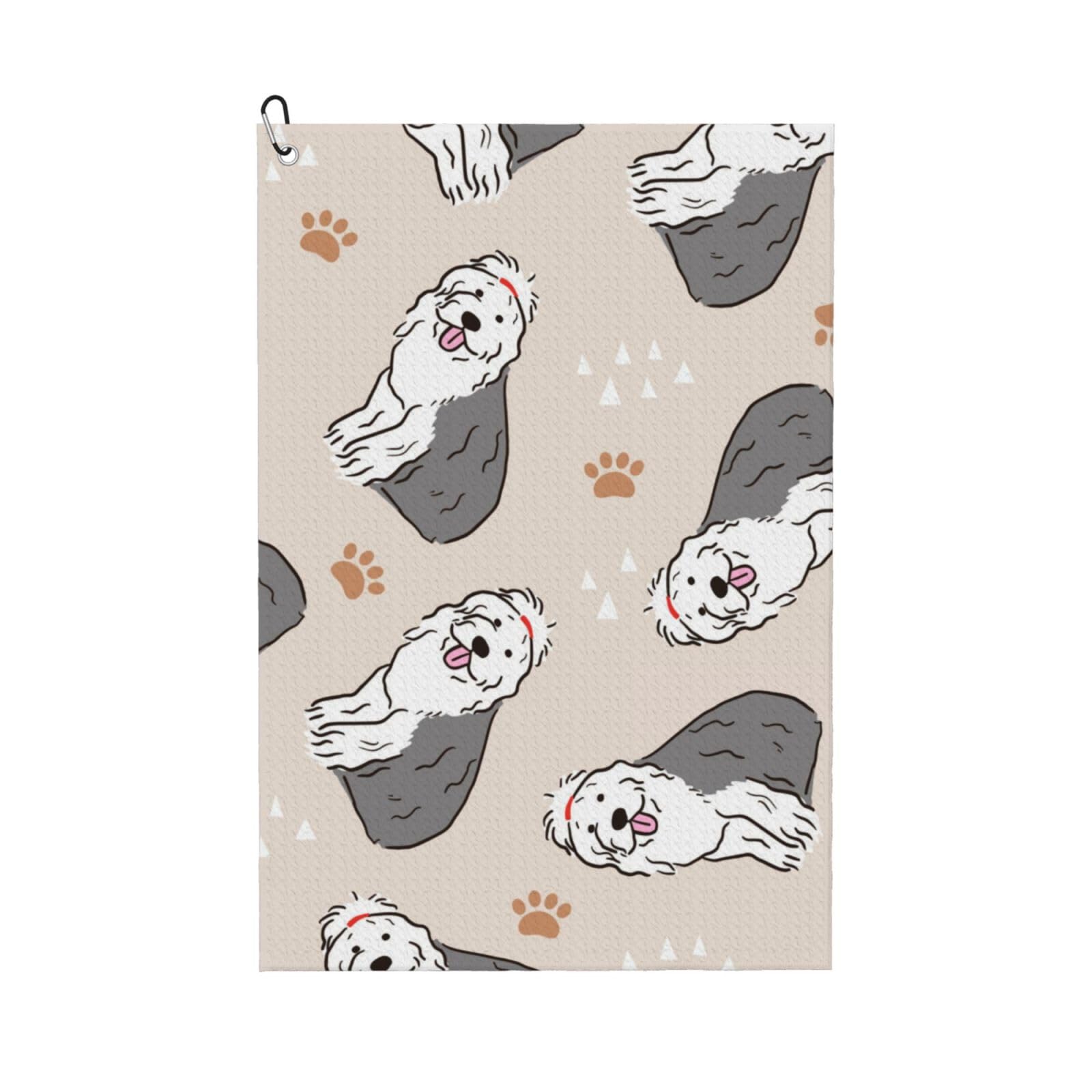 Hnnkloy Old English Sheepdog, 16x24 in Portable Waffle Golf Towels with Carabiner Clip for Golf Bag
