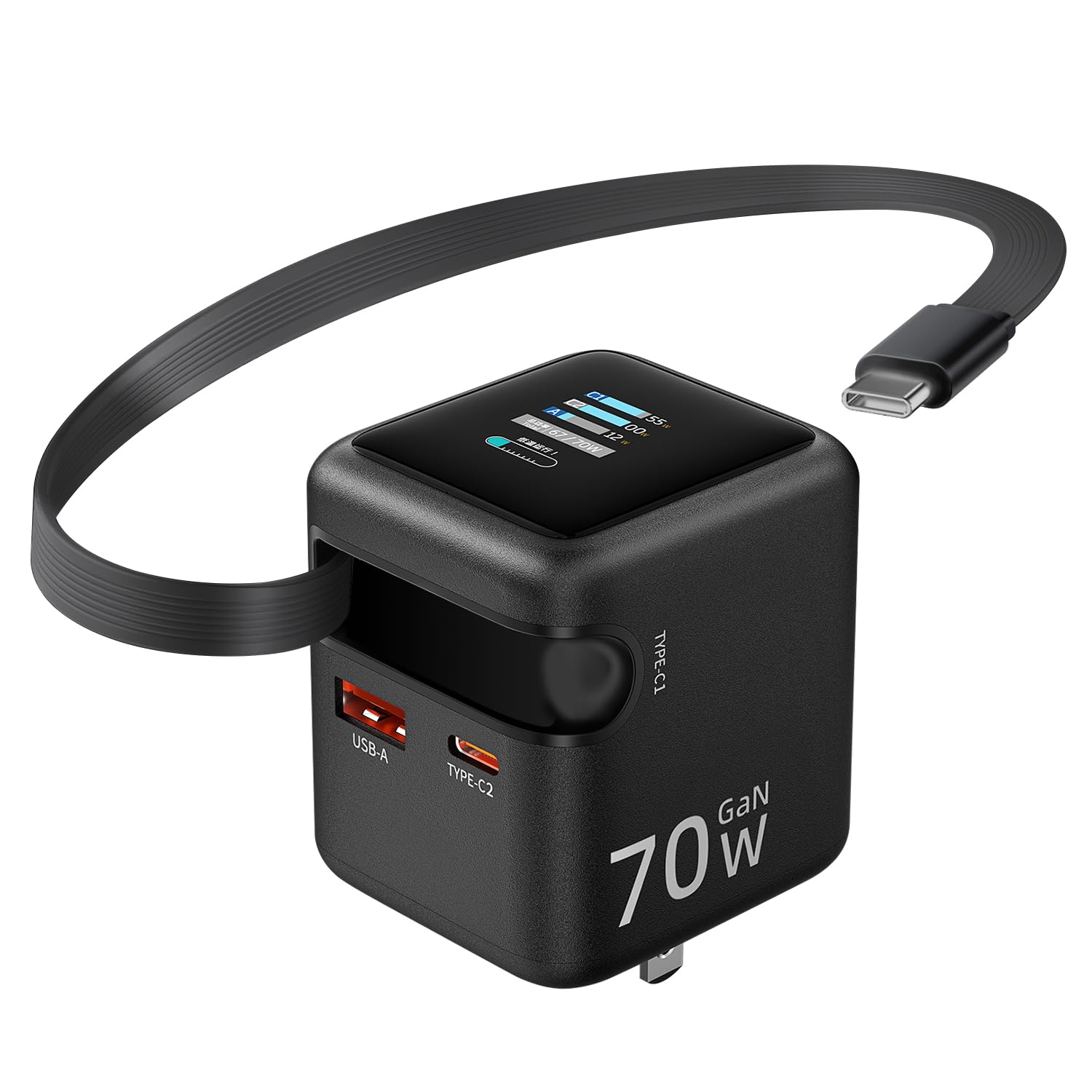 Amazon.co.jp: 70W 充電器 巻き取り式 pd 充電器「単ポートPD70W