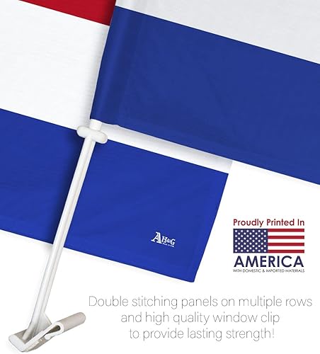 Miniatura 20 de Bandera de Estados Unidos con poste para coche, bandera para carros, 2 unidades, bandera de América, capó para auto, 4 de julio, decoración