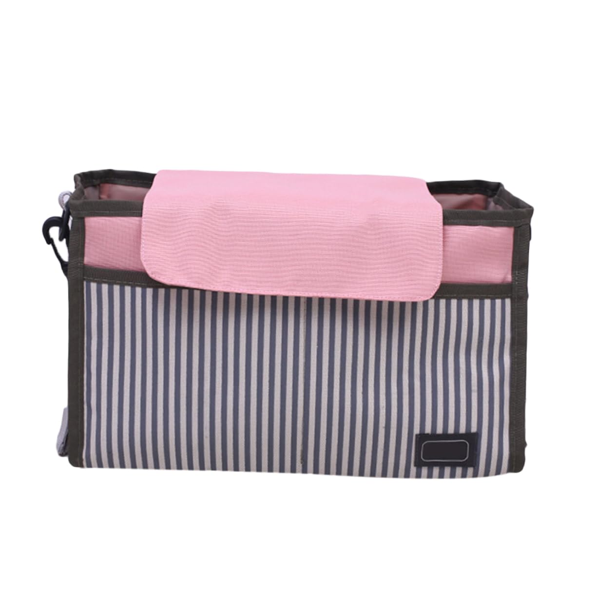 Milisten 1 PC Pink Stripe Buggy Organizer Bag for Stroller Storage for Diapers and Essentials Durable Design for Convenient Parenting