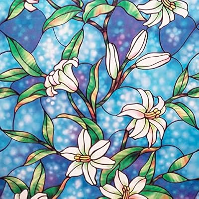 Coavas Window Privacy Film Decorative Static Clings Frosted Window Vinyl Window Sticker Stained Glass Film for Home Window&Glass Door, UV Blocking 23.6 by 78.7 Inches