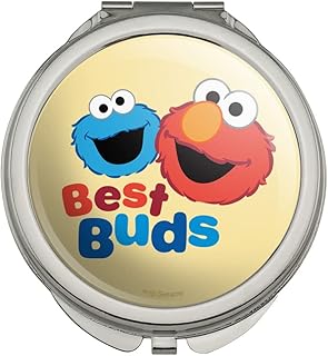 Sesame Street Elmo and Cookie Monster Best Buds Compact Travel Purse Handbag Makeup Mirror