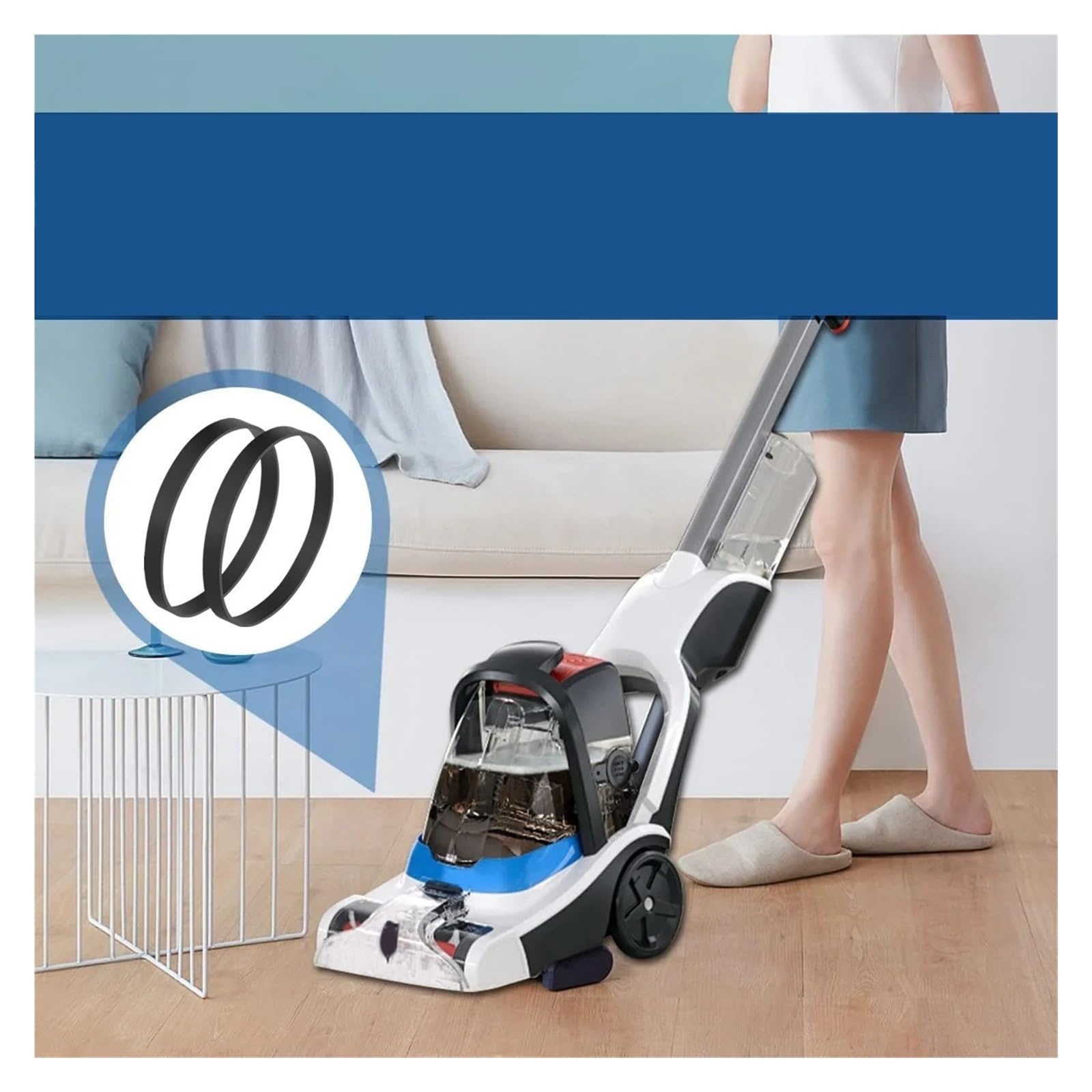 Lot de 2 courroies d'aspirateur Convient for Hoover, PowerDash Pet FH50700 FH50710 FH50702 courroies d'aspirateurs compatibles(4 pack)
