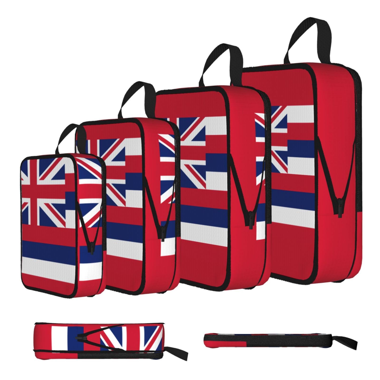 Sxzvvbn Black Hawaii Flag Compression Packing Cubes 4 Piece Set