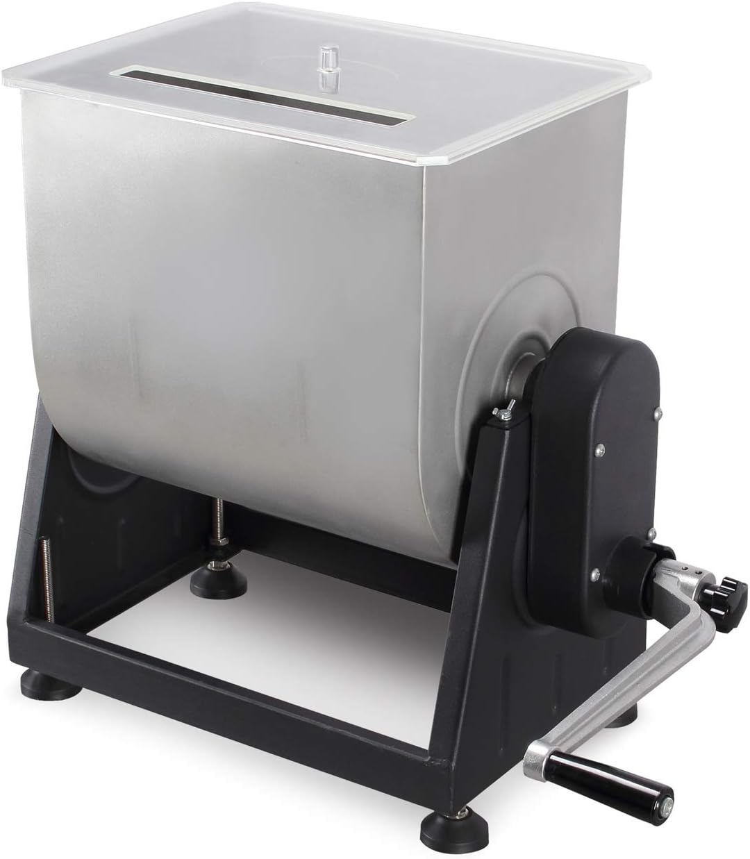 DELLA 7 Gallon Manual Meat Mixer Hopper Stainless Steel Cooking Supplies Hand Operated Crank, 44 Lbs Capacity