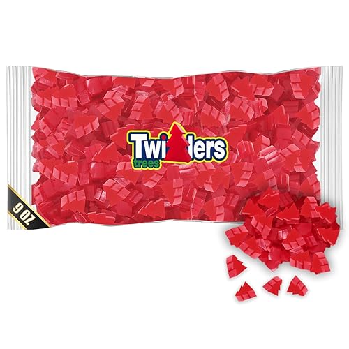 Caramelos de regaliz de cereza de Navidad, paquete de 9 onzas, golosinas festivas en forma de árbol en un paquete sellado de fábrica, gran relleno