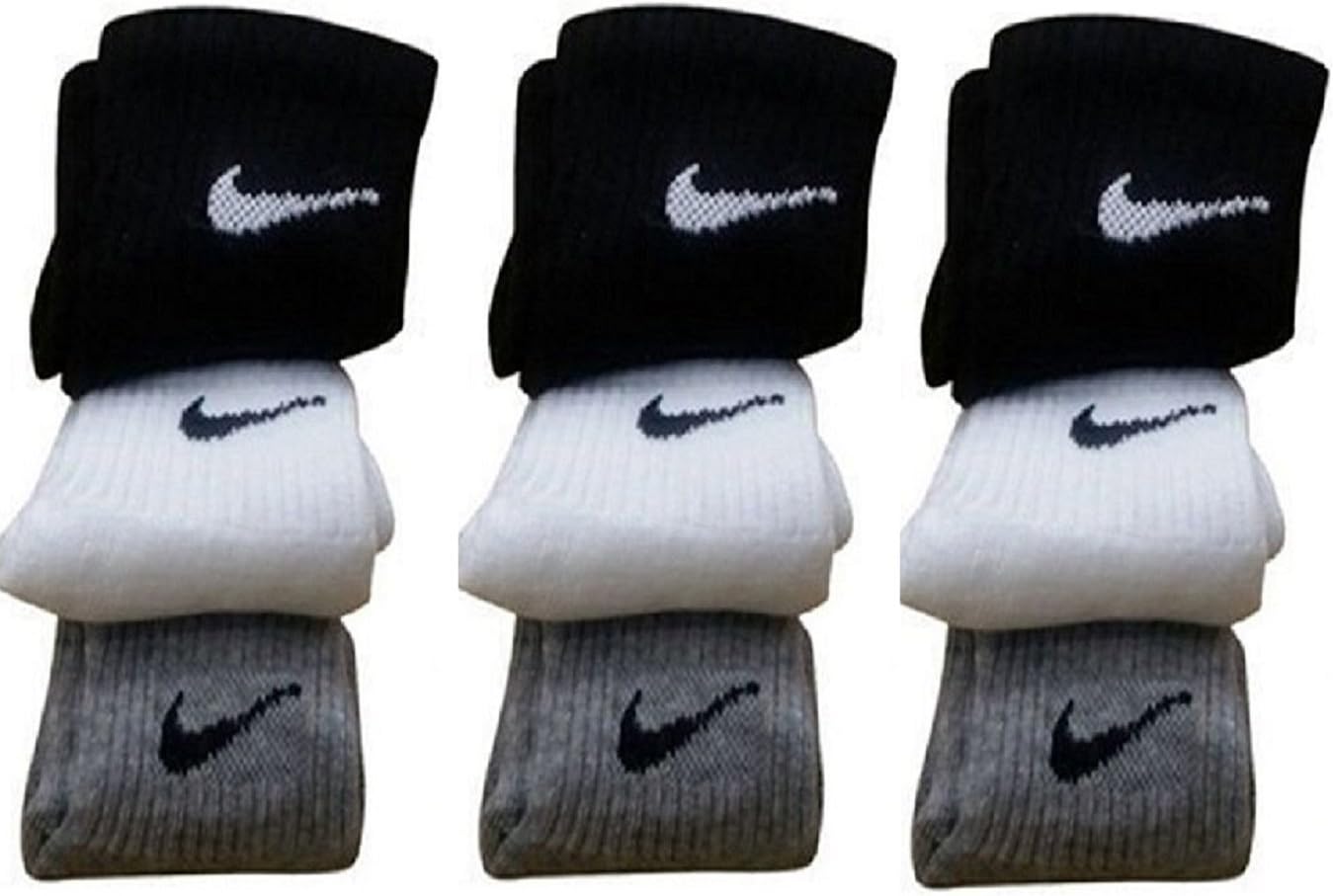 Fine Drapes Men's Socks (Black, White and Grey) - Combo 9 Pairs