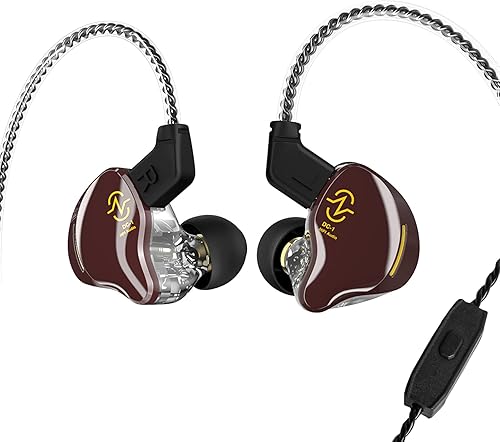 CCZ Keephifi - Monitor de oído, auriculares con cable IEM de grano de café con cables, auriculares audiófilos con doble controlador dinámico con