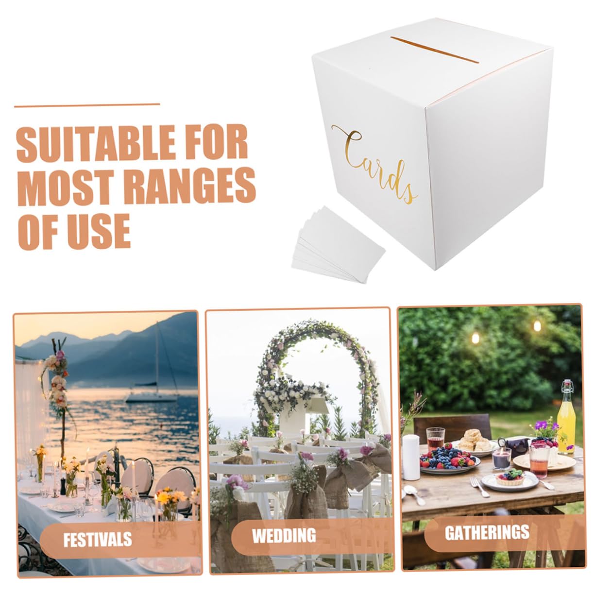 PRETYZOOM 4 Sets Box Hochzeitskartenbox Hochzeitskartenetui Hochzeitskartenbehälter Erinnerungsboxen Hochzeitskartenetui Weißes Papier