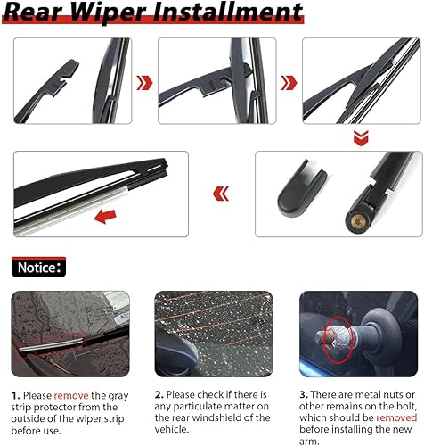 Vista 29 de Repuesto para Honda Odyssey 2005-2010, juego de limpiaparabrisas trasero - OTUAYAUTO Factory OEM Replacement 76720SHJA01 Brazo y cuchilla