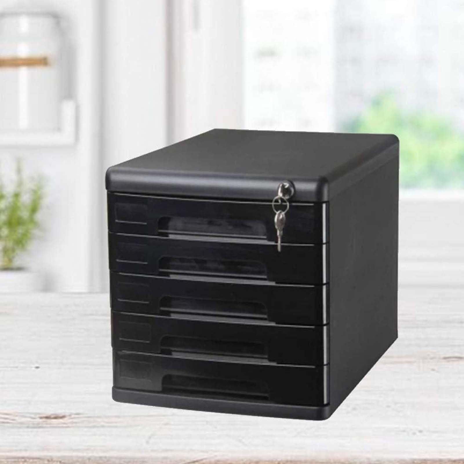 Rangement Bureau Classeur Verrouillable, Boîte De Rangement À Tiroirs A4 À Plusieurs Niveaux, Organiseur De Bureau Pour Documents, Boîte De Rangement Pour Étiquettes D'indexation