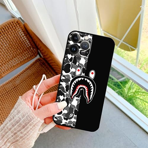 Miniatura 5 de Funda de silicona de dientes de tiburón para iPhone 13 Mini para mujeres y hombres, bonita protección facial de tiburón de camuflaje suave y