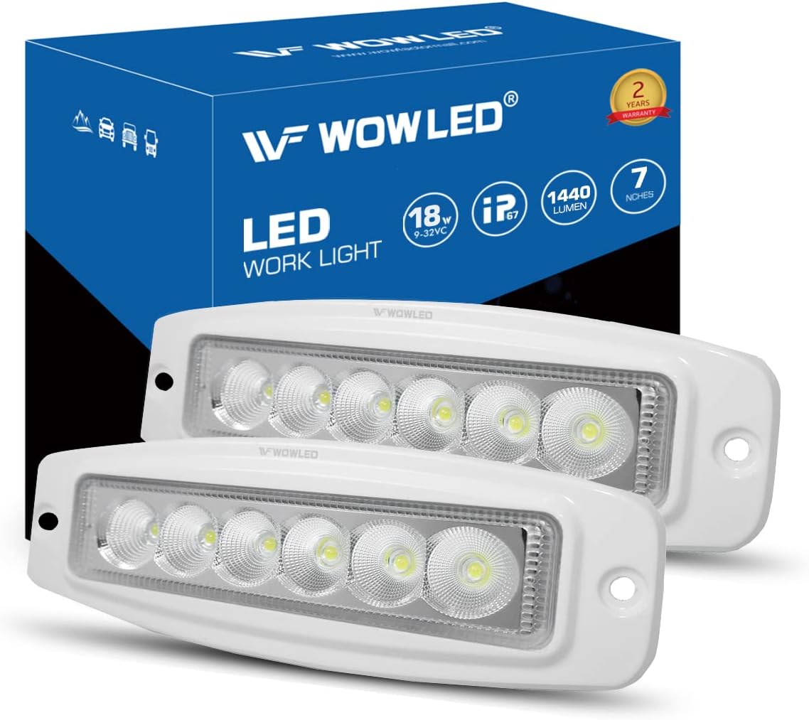 WFPOWER Flush Mount Boat LED Light Spreader, 2 Pack Marine