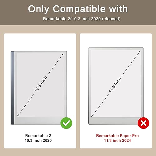 Miniatura 2 de CoBak Funda de cuero sintético de primera calidad para tableta Remarkable 2 de 10.3" (2020) - Diseño de carpeta, carcasa dura delgada con soporte