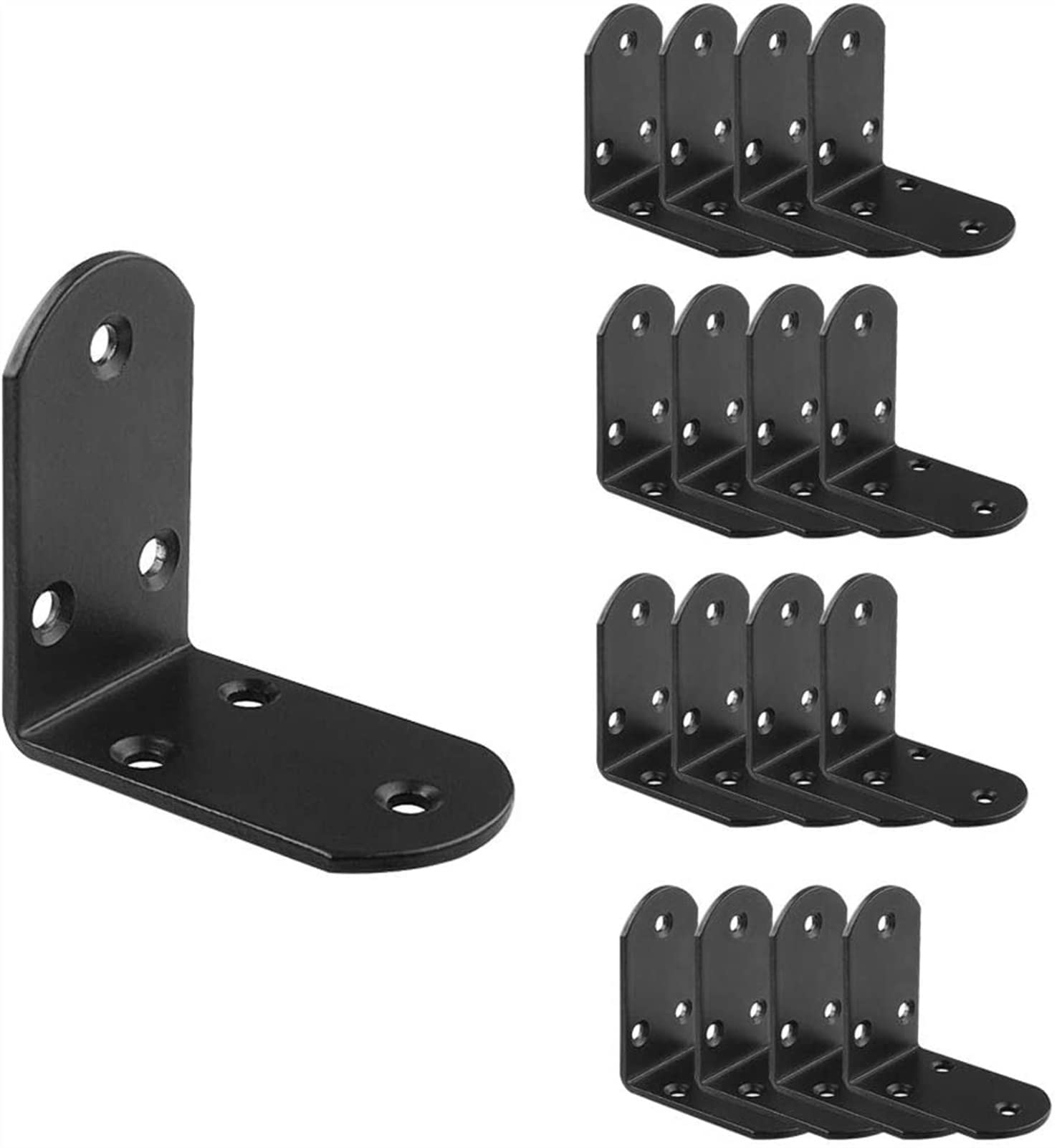 Angle code support de fixation angle droit RJJ en métal noir 16 PCS
