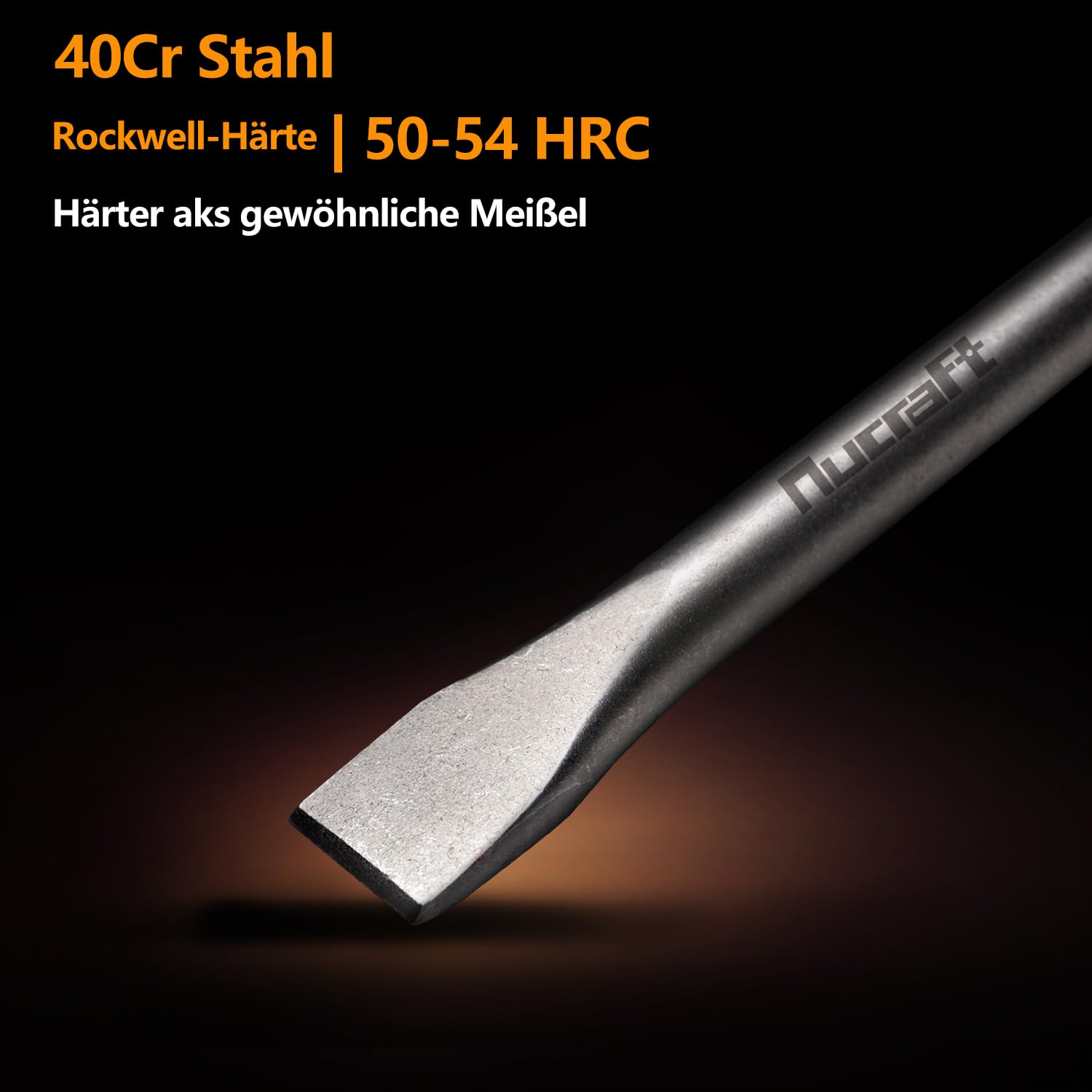 Nucraft SDS-Max Juego de cinceles puntiagudos, 2 piezas, 40 cm, uso universal, de acero superendurecido