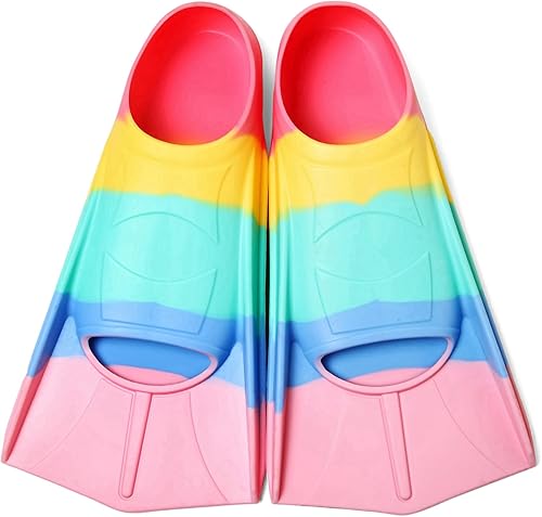Aletas de natación para niños, de hoja corta, antideslizantes, para entrenamiento de piscina, diseño ligero