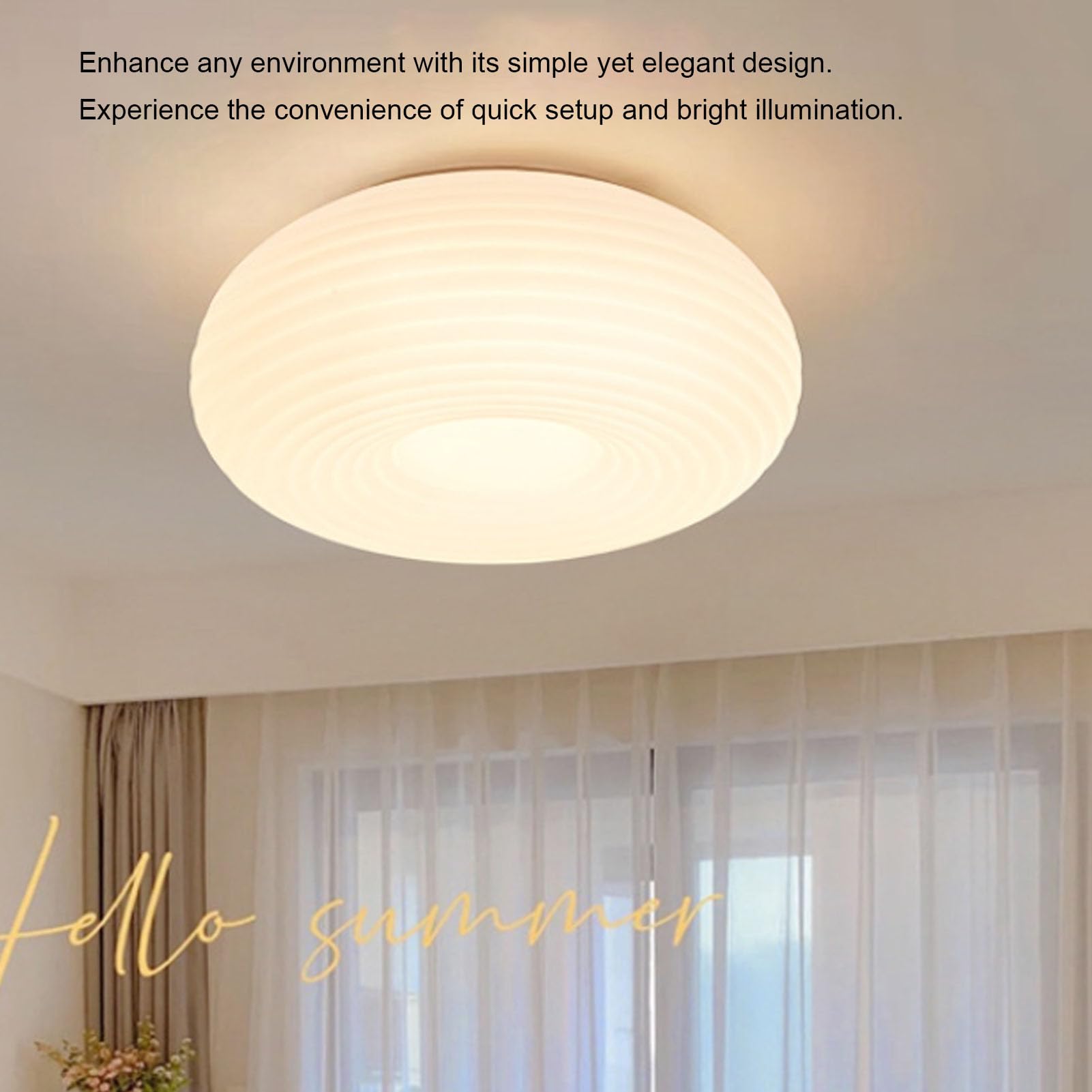Topiky Sufitowa LED do Montażu Podtynkowego, 12-calowa Okrągła Oprawa Sufitowa o Mocy 24 W, Nowoczesna z regulacją 3000–5000 K z Gwintowanym Kremowo-białym Abażurem, Zapewniająca ochronę Oczu (35cm)