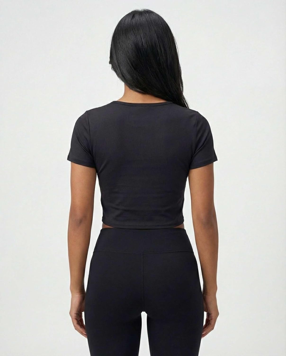 Juicy Couture Women’s Dry Fit Crop Top Short Sleeve Scoop Neck Athletic Workout Gym Yoga Pilates Active Cropped Tee Shirt
