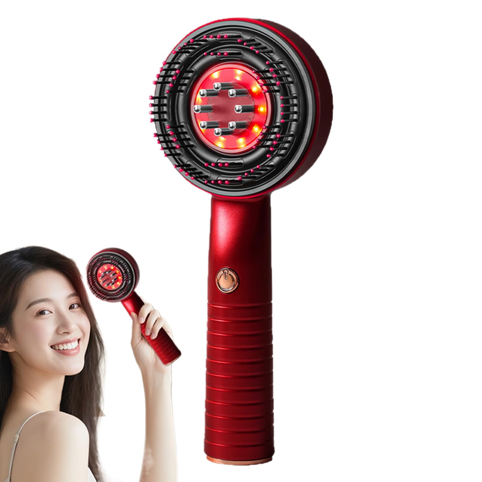 Massaggiatore per cuoio capelluto con luce rossa 2 in 1 Pettine