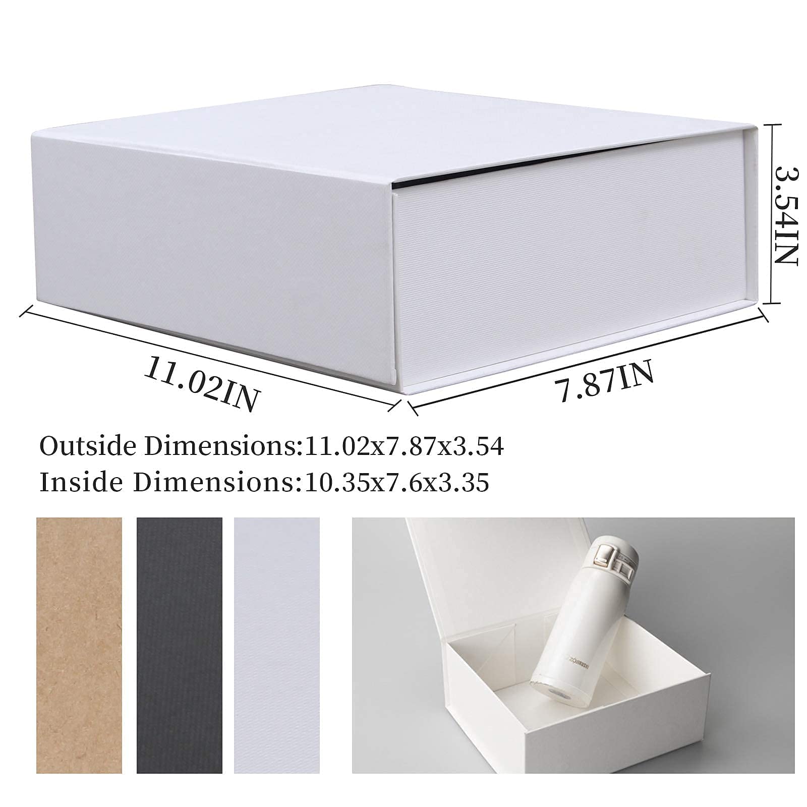 5 sztuk pudełek prezentowych, 38 x 18 x 8 x 8 cm, białe pudełko prezentowe na walentynki, magnetyczne pudełka na prezenty, urodziny, Boże Narodzenie, Święto Dziękczynienia