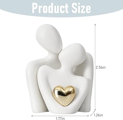 Miniatura 2 de Starfa - Mini estatua para pareja, artículos de decoración para sala de estar, decoración moderna de estantes para parejas, estatua de cerámica para