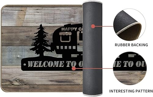Miniatura 7 de TopXmai Felpudo de bienvenida a nuestro cámper, divertido tapete de campamento, decoración de granja para el hogar, campamento, caravana, amantes de