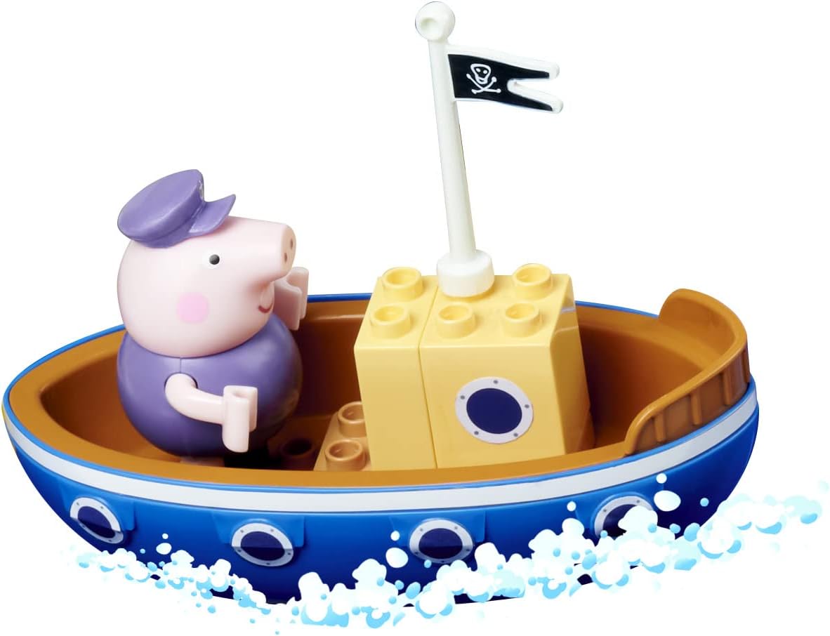 Big-Waterplay Peppa Pig Holiday Outdoor Water Toy with Large Waterway, Big Bloxx Building Blocks, Hand Crank & Peppa Pig Figures, for Children from 3-7 Years