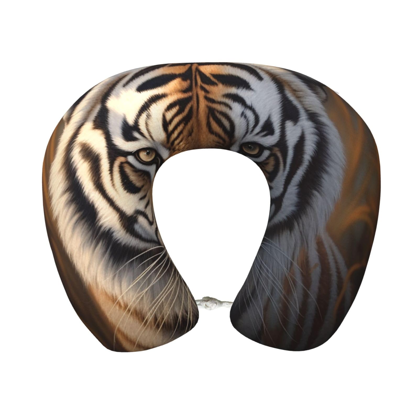peiyeety Tiger Travel Pillow Memory Foam - Comfortable U Shape Neck Pillows for Sleeping, Neck and Head Support Portable Airplane Pillow Adjustable Flight Pillow, Washable Cover