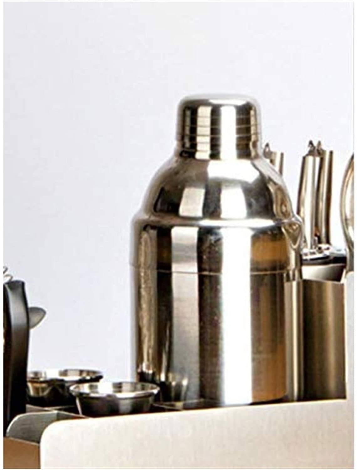 Kit de Camarero con Stand Elegante - Cóctail de Acero Inoxidable con Herramientas de Barra a Prueba de óxido. Bar ubicado for Bares caseros y Bebidas