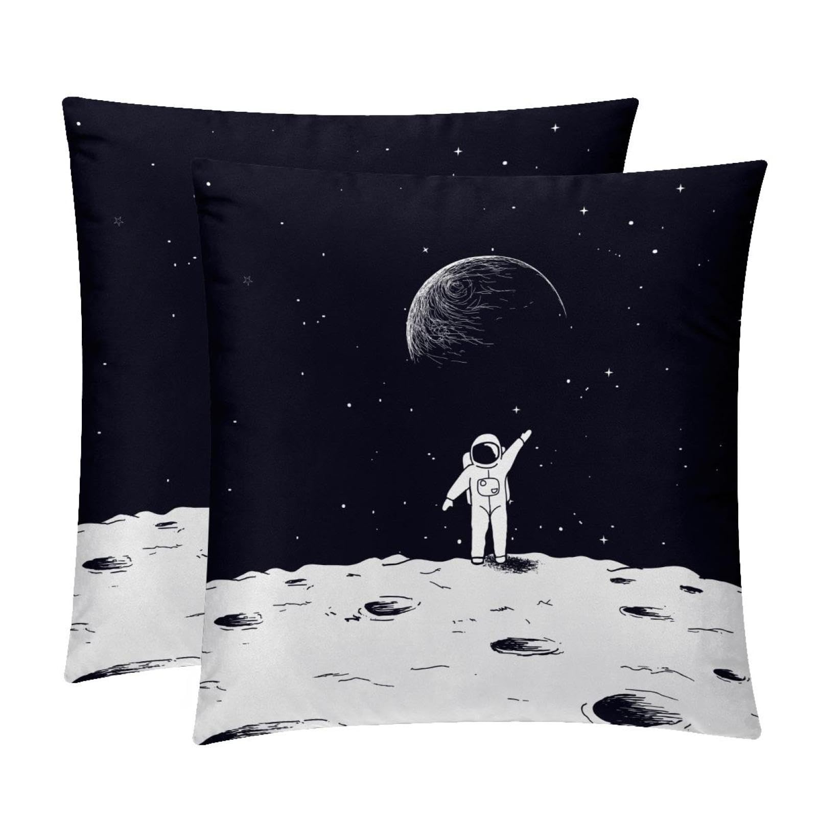 TDGKPZ Space Throw Pillow Covers 2 Pack Pillowcases Soft Cozy Pillow Cases For Couch Bed Sofa 40x40cm