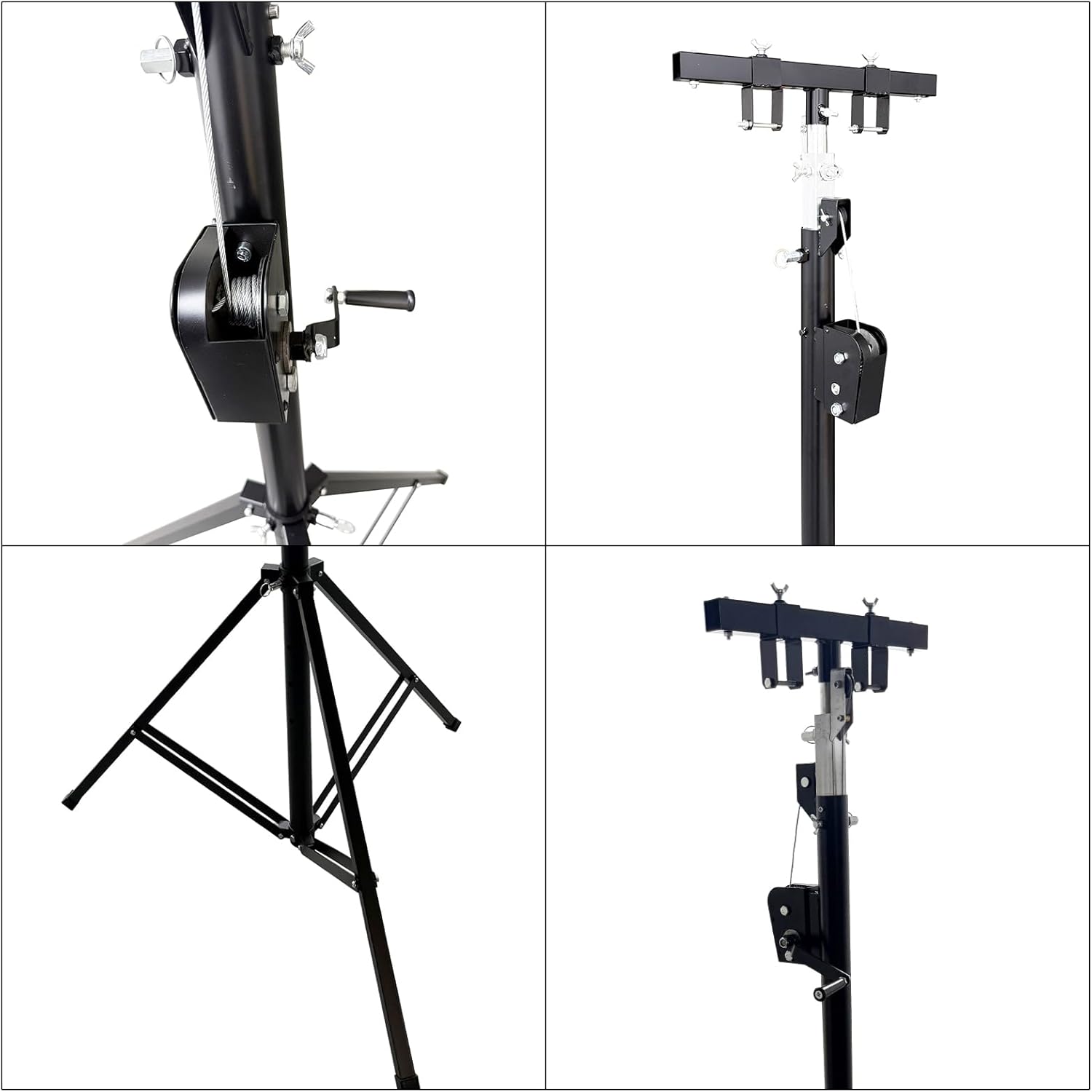 Portable Adjustable Height DJ Lighting Truss Stand 5.9-13.1Ft Crank-Up Triangle Light Stand Max 176LB Load Capacity, Non-Slip Self-Locking Crank, Ideal for Stage Design, Weddings, Events
