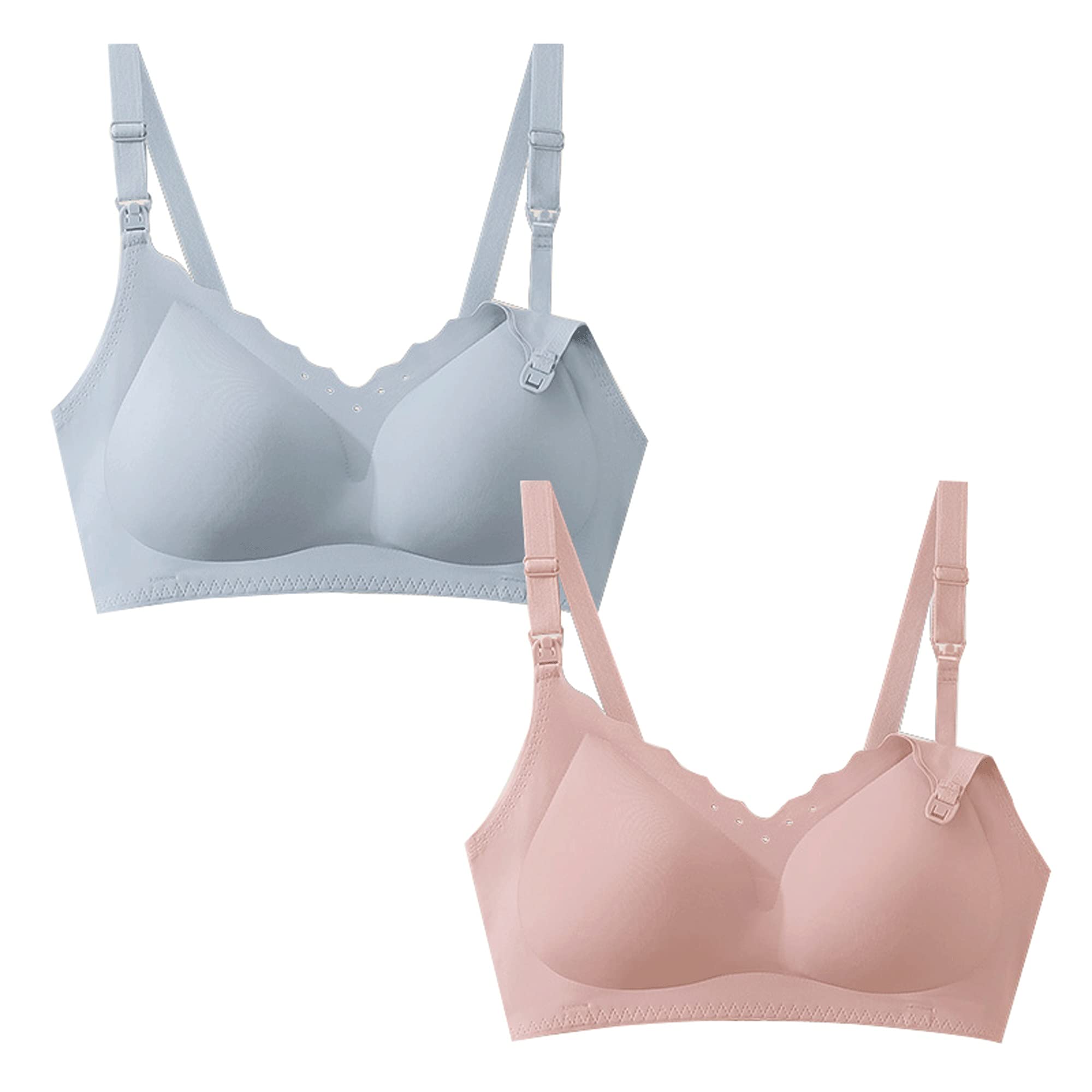WENJUN Reggiseno Premaman Dormire Allattamento Premaman, Push Up Wirefree Reggiseni Allattamento Senza Cuciture Imbottito Bralette Pack 2 (colore : B, Taglia : Large)