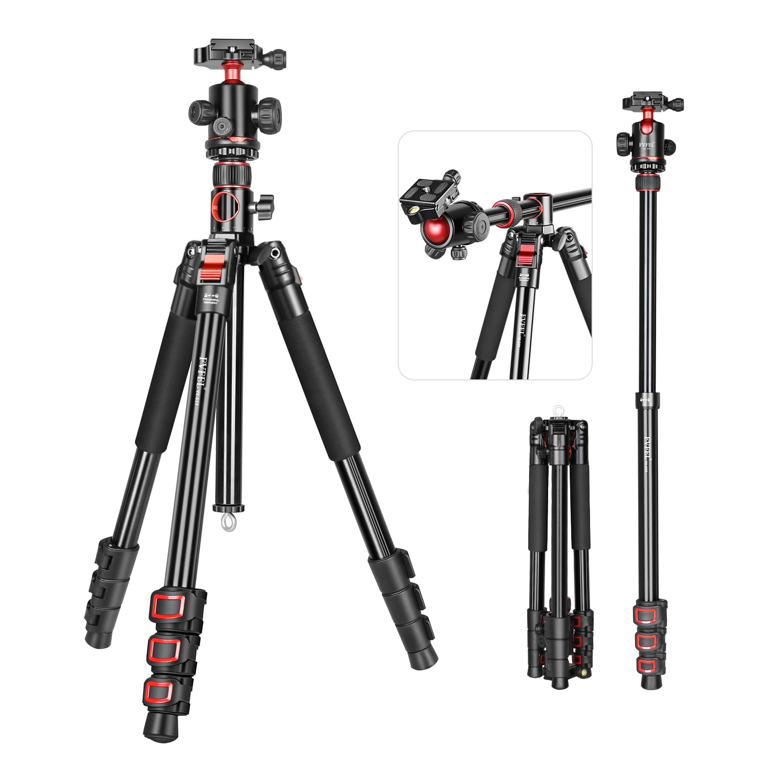 Amazon | FVFEL VE-339 三脚 アルミ+ABS製 軽量1.7kg・耐荷重15kg 収納