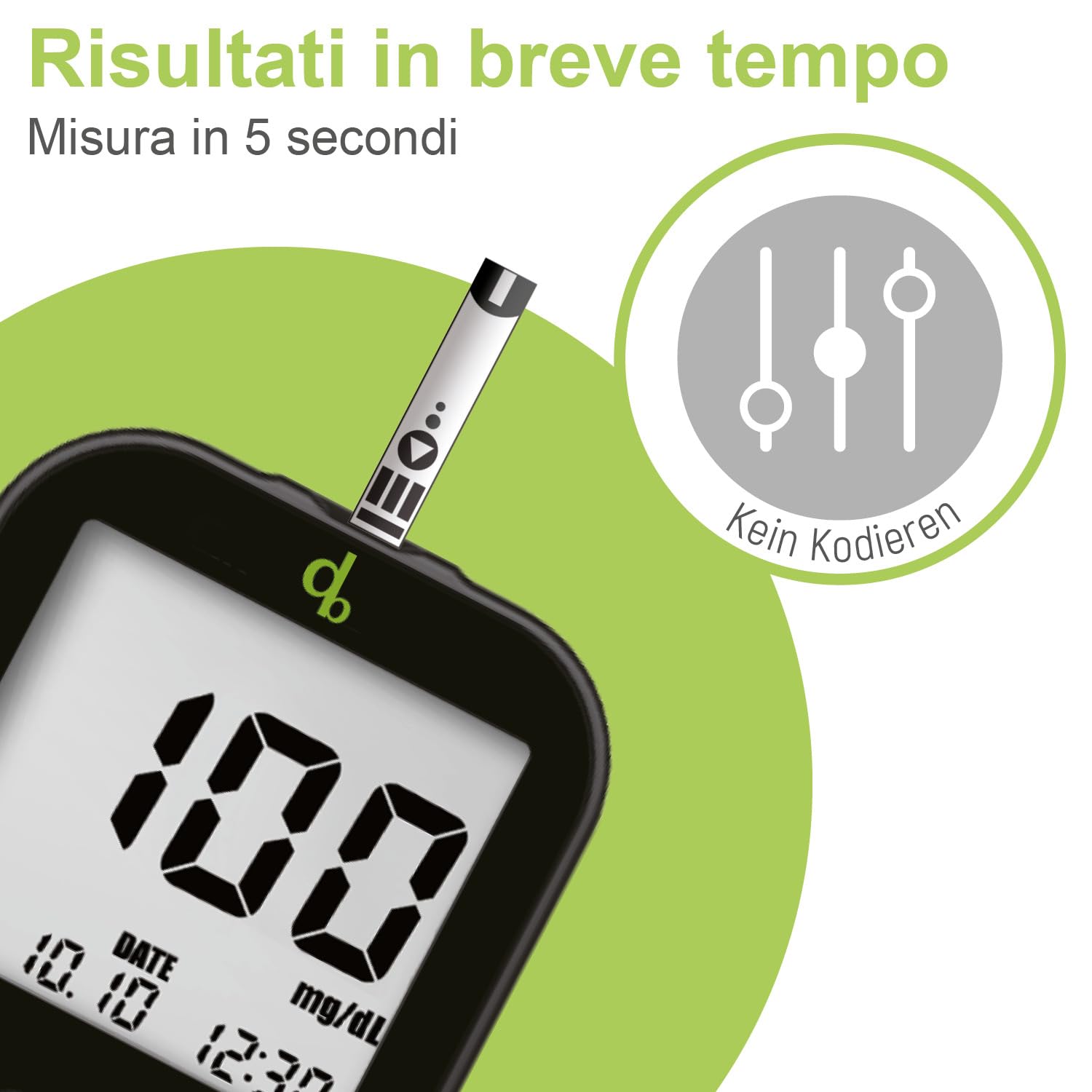 Strisce reattive adia (200 pezzi), pacco convenienza per monitorare la glicemia in caso di diabete (valori di zucchero elevati nel sangue), fabbricate per il glucometro adia (non apparecchio)